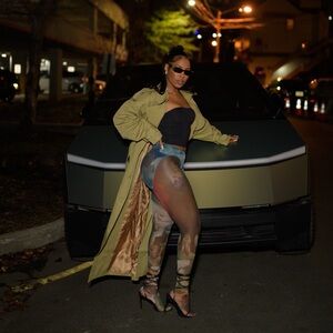 Mugler sheer printed leggings